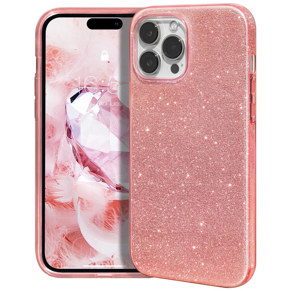 Guardify Glitter Hardcase iPhone 15 Pro Roze