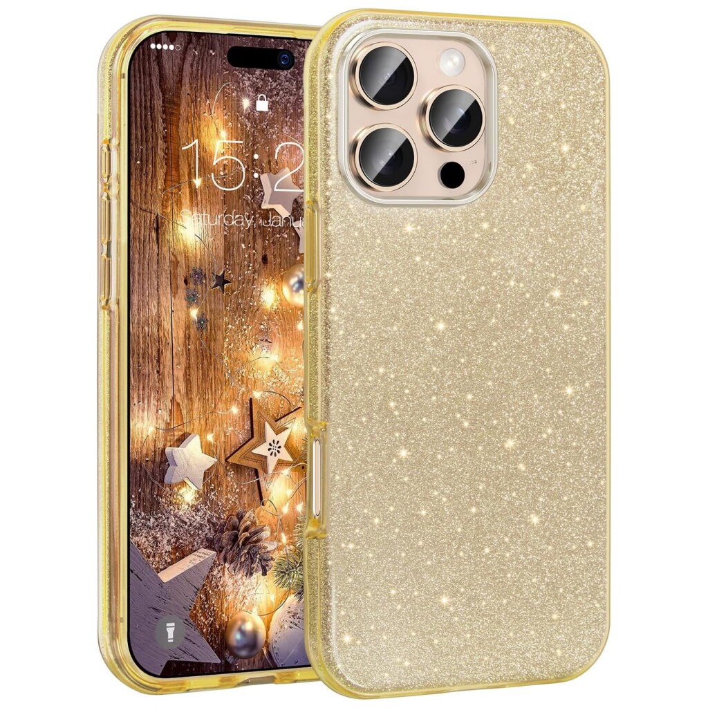 Guardify Glitter Hardcase iPhone 16 Pro Goud