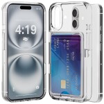 Guardify Softcase Backcover met Pasjeshouder iPhone 16 Plus Transparant