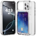 Guardify Softcase Backcover met Pasjeshouder iPhone 16 Pro Max Transparant