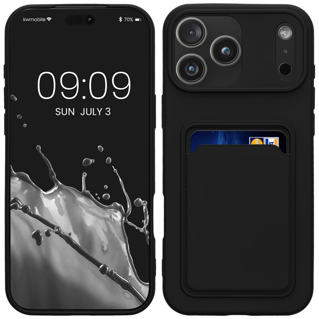 Guardify Softcase Backcover met Pasjeshouder iPhone 17 Pro Max Zwart