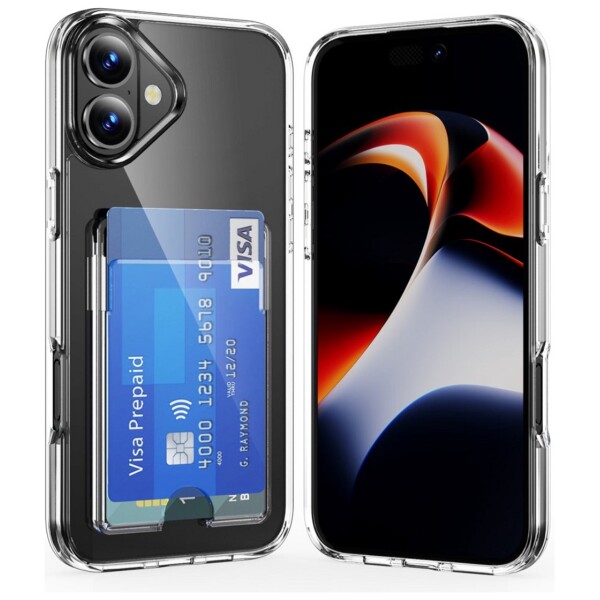 Guardify Softcase Backcover met Pasjeshouder iPhone 17 Transparant