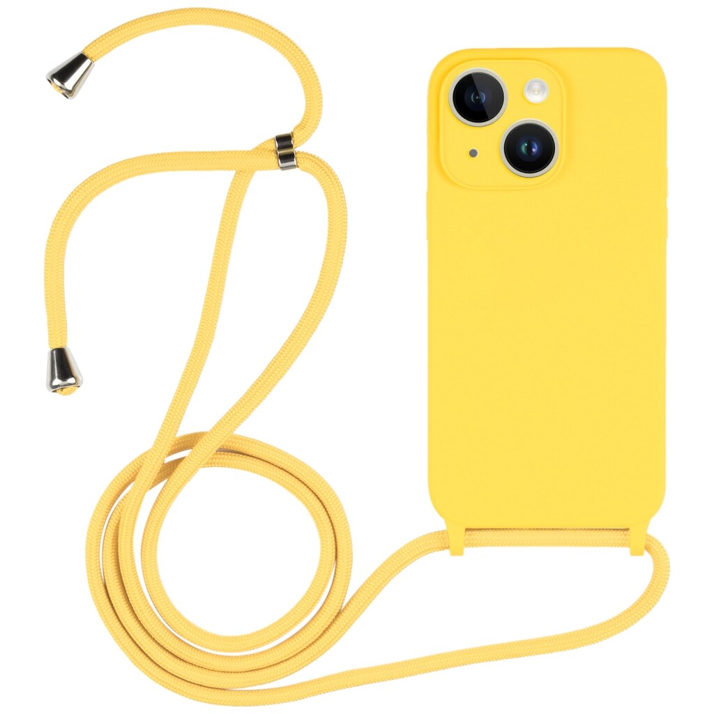 Guardify Color Backcover Hoesje met Koord iPhone 15 Plus Geel