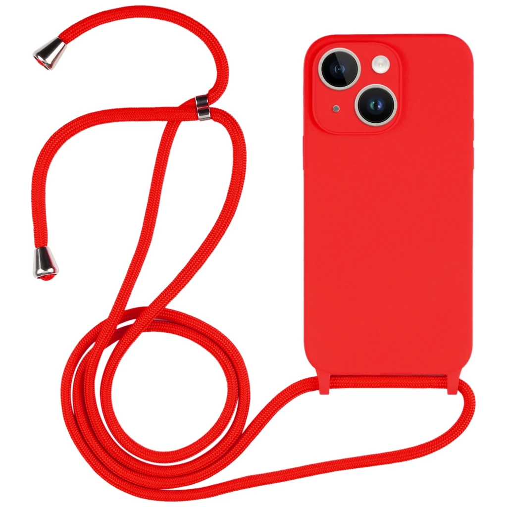 Guardify Color Backcover Hoesje met Koord iPhone 15 Plus Rood