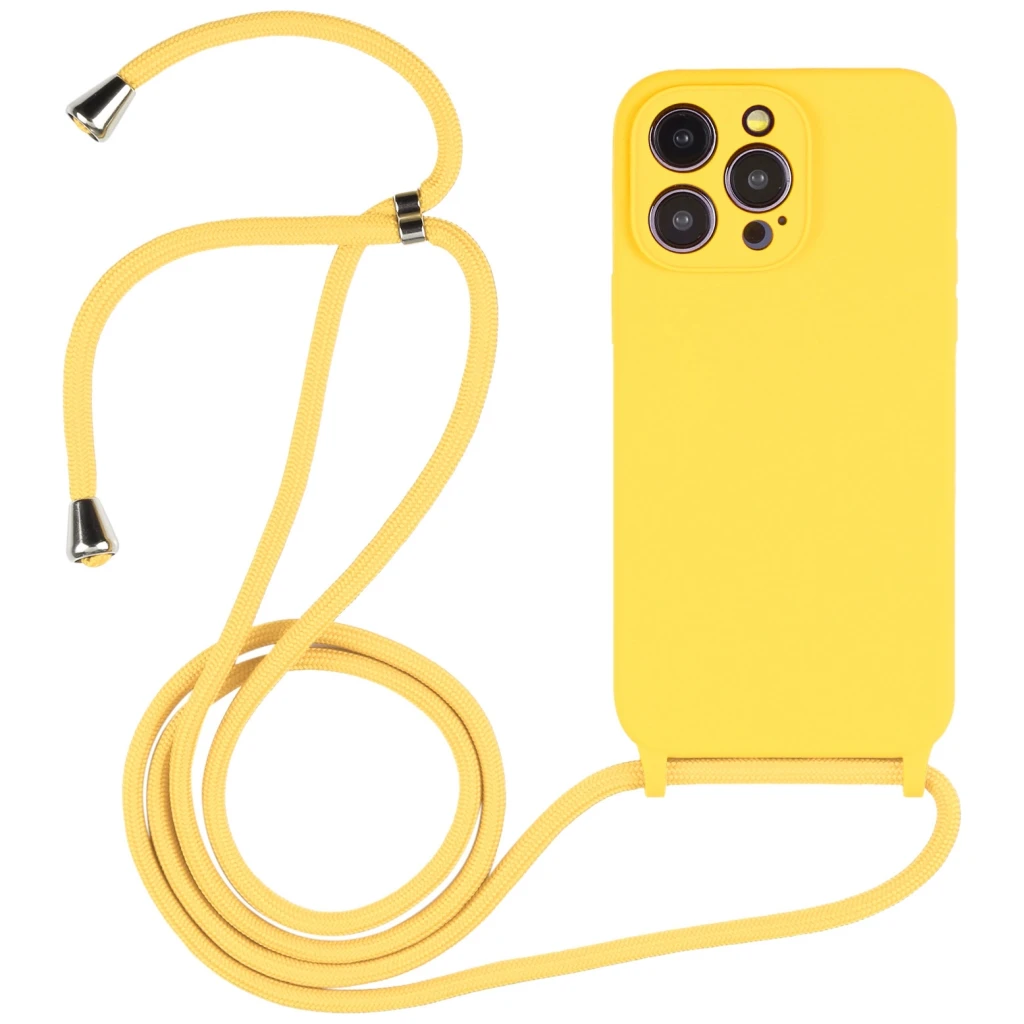 Guardify Color Backcover Hoesje met Koord iPhone 15 Pro Max Geel