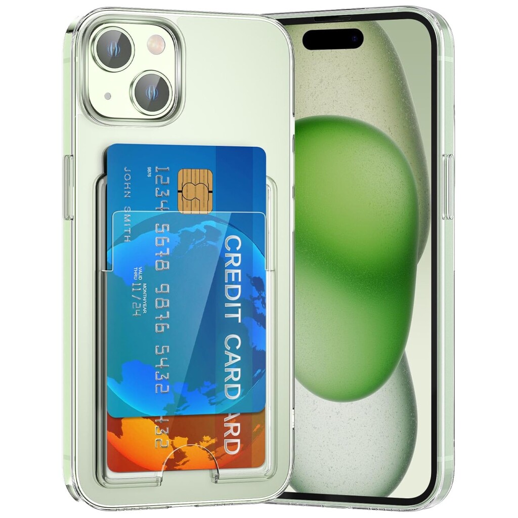 Guardify Softcase Backcover met Pasjeshouder iPhone 15 Plus Transparant