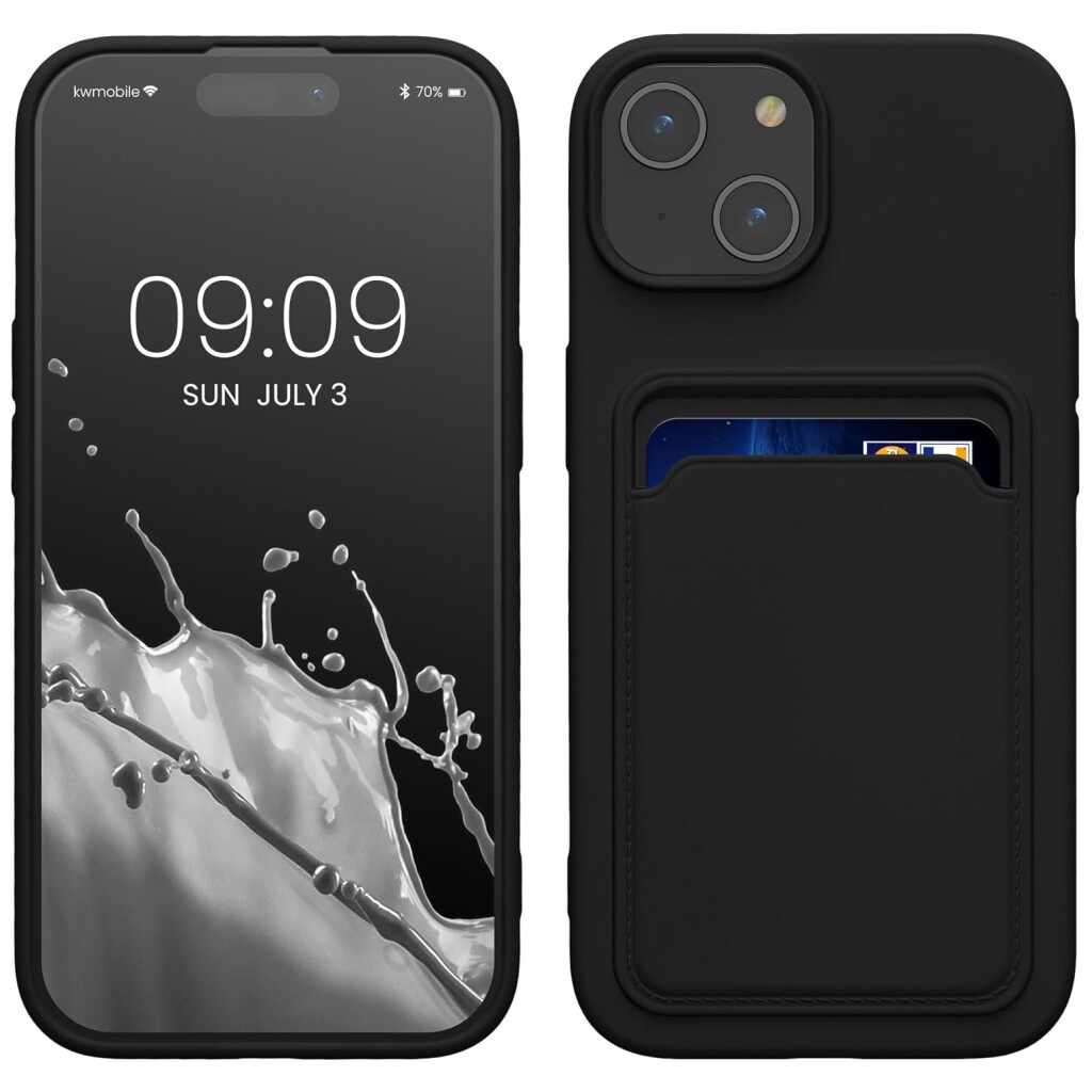 Guardify Softcase Backcover met Pasjeshouder iPhone 15 Zwart