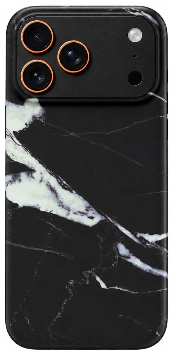 Just-in-Case iPhone 17 Pro Max Zwarte Marmer TPU Magsafe Hoesje Just-in-Case TPU Magsafe Backcover iPhone 17 Pro Max Black Marble - Afbeelding 1