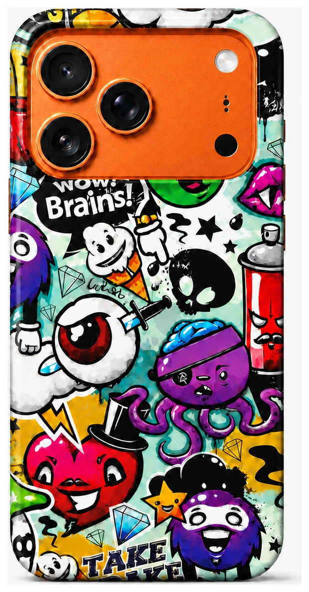 Just-in-Case iPhone 17 Pro Wow Brain TPU Magsafe Hoesje Just-in-Case TPU Magsafe Backcover iPhone 17 Pro Wow Brain - Afbeelding 1